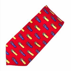 Cape Cod Neckwear Flip Flops Tie Red Yellow Purple